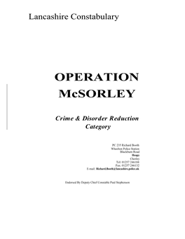 OPERATION Mcsorley
