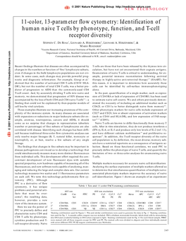 Identification of Human Naive T Cells by Phenotype, Function, and T-Cell Receptor Diversity