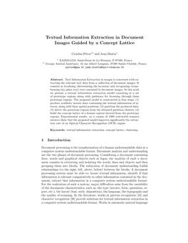 Textual Information Extraction in Document Images Guided by a Concept Lattice