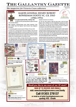 The Gallantry Gazette JULY 2018 the Magazine for Victoria Cross Collectors Issue 19