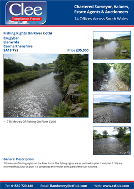 Fishing Rights on River Cothi Crugybar Llanwrda Carmarthenshire SA19 7YS Price £35,000