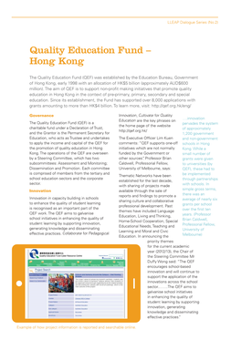 Quality Education Fund – Hong Kong