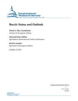 Brexit: Status and Outlook