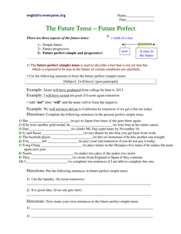 The Future Tense – Future Perfect