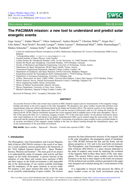 The PAC2MAN Mission: a New Tool to Understand and Predict Solar Energetic Events