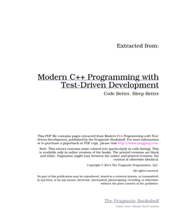 Modern C++ Programming with Test-Driven Development Code Better, Sleep Better