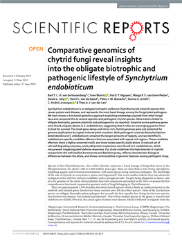 Comparative Genomics of Chytrid Fungi Reveal Insights Into the Obligate