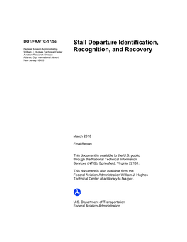 STALL DEPARTURE IDENTIFICATION, RECOGNITION, and RECOVERY March 2018 6