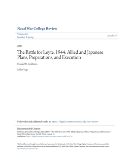 The Battle for Leyte, 1944: Allied and Japanese Plans, Preparatio