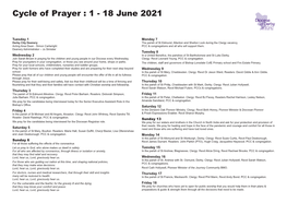 Cycle of Prayer : 1 - 18 June 2021