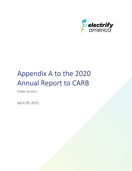 Appendix a to the 2020 Annual Report to CARB Public Version