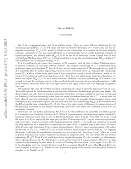 Arxiv:Math/0306109V2 [Math.CT] 8 Jul 2003 Nelnegmcaespace Eilenberg-Maclane an Iglrchmlg H Cohomology Singular Ngnrl Oee,Altregv Ieetases H Si the Answers