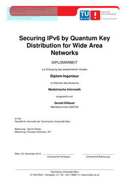 Securing Ipv6 by Quantum Key Distribution for Wide Area Networks