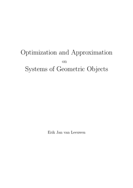 Optimization and Approximation on Systems of Geometric Objects