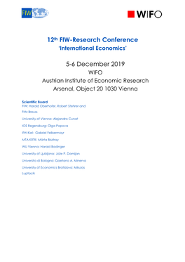 12Th FIW Research Conference Programme