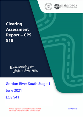 Clearing Assessment Report – CPS 818