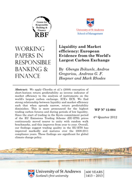 Working Papers in Responsible Banking & Finance