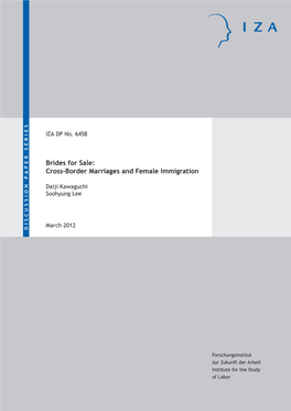 Brides for Sale: Cross-Border Marriages and Female Immigration