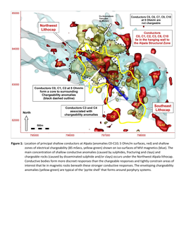 Figure 1: Location of Principal Shallow Conductors at Alpala (Anomalies C0