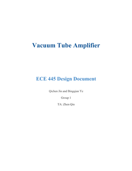 Vacuum Tube Amplifier