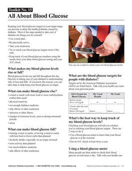 All About Blood Glucose Levels