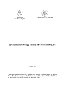 Communication Strategy on Euro Introduction in Slovakia