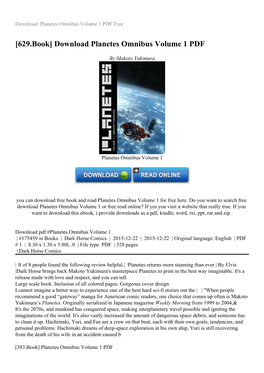 [629.Book] Download Planetes Omnibus Volume 1 PDF