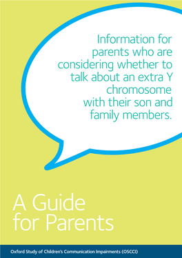 A Guide for Parents