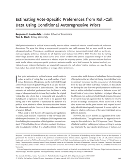 Estimating Vote-Specific Preferences from Roll-Call Data Using