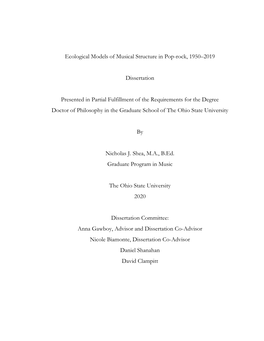 Ecological Models of Musical Structure in Pop-Rock, 1950–2019