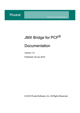 JMX Bridge for PCF Documentation