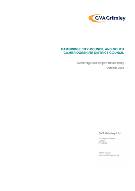 Cambridge Sub Region Retail Study October 2008