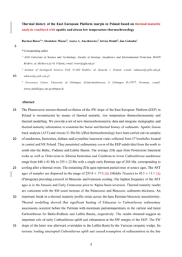 1 Thermal History of the East European Platform Margin In