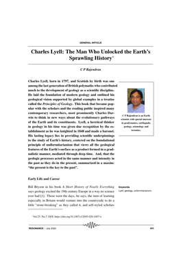 Charles Lyell: the Man Who Unlocked the Earth's Sprawling History