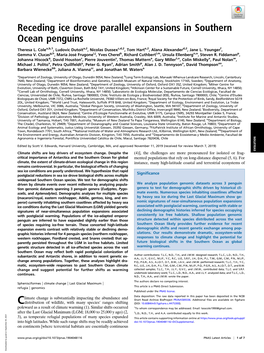 Receding Ice Drove Parallel Expansions in Southern Ocean Penguins