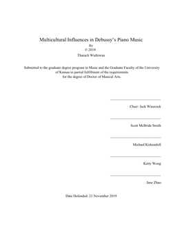 Multicultural Influences in Debussy's Piano Music