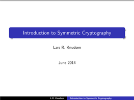 Introduction to Symmetric Cryptography