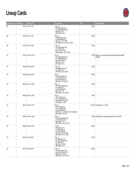 Lineup Cards