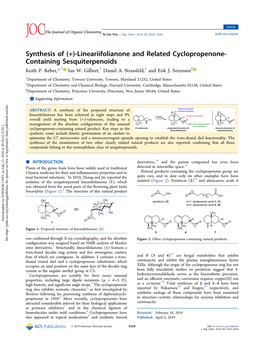 Synthesis of (+)-Lineariifolianone and Related Cyclopropenone- Containing Sesquiterpenoids Keith P