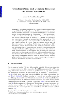 Transformations and Coupling Relations for Affine Connections