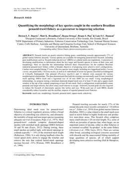 Quantifying the Morphology of Key Species Caught in the Southern Brazilian Penaeid-Trawl Fishery As a Precursor to Improving Selection