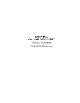 Lamp Community Financial Statements