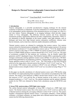 Design of a Thermal Neutron Radiography Camera Based on SARAF Accelerator