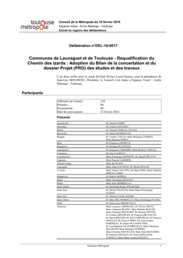 Communes De Launaguet Et De Toulouse