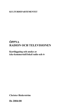 Öppna Radion Och Televisionen