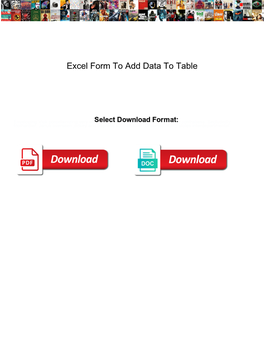 Excel Form to Add Data to Table