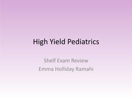 High Yield Pediatrics