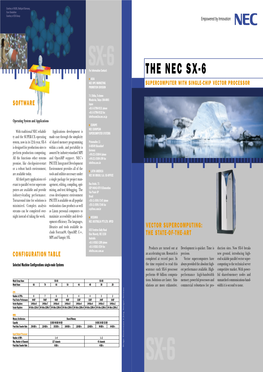 The Nec Sx-6 � Asia Nec Hpc Marketing Supercomputer with Single-Chip Vector Processor Promotion Division