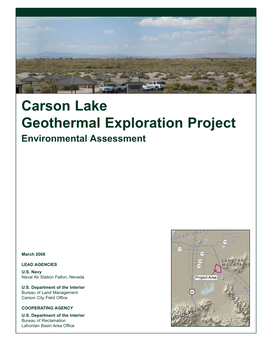 Carson Lake Geothermal Exploration Project Environmental Assessment