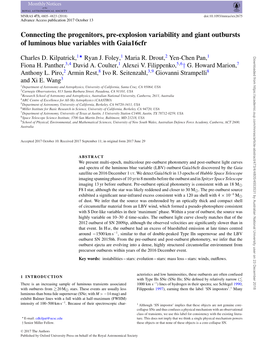 Connecting the Progenitors, Pre-Explosion Variability and Giant Outbursts of Luminous Blue Variables with Gaia16cfr